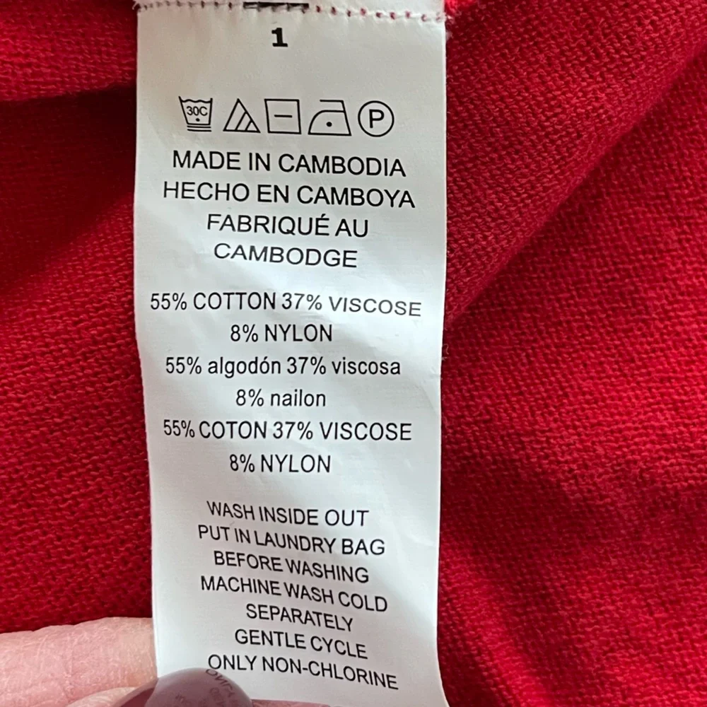 MICHAEL KORS Vibrant Red Crewneck Oversized Lightweight Sweater‎ Contemporary XL
